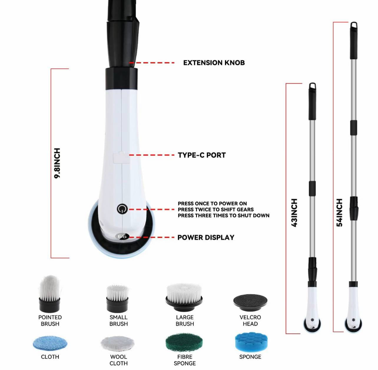7 in 1 scrubing brush